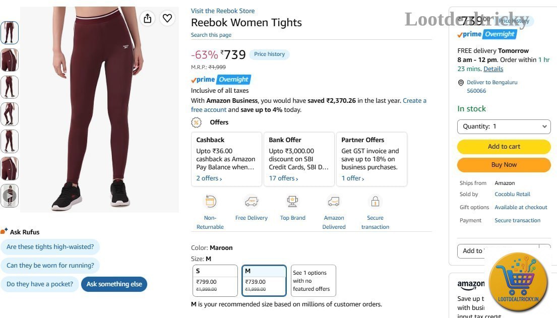 Reebok Women Tights – Just ₹739 | Lowest Price Deal Reebok Women Tights – Just ₹739 | Lowest Price Deal