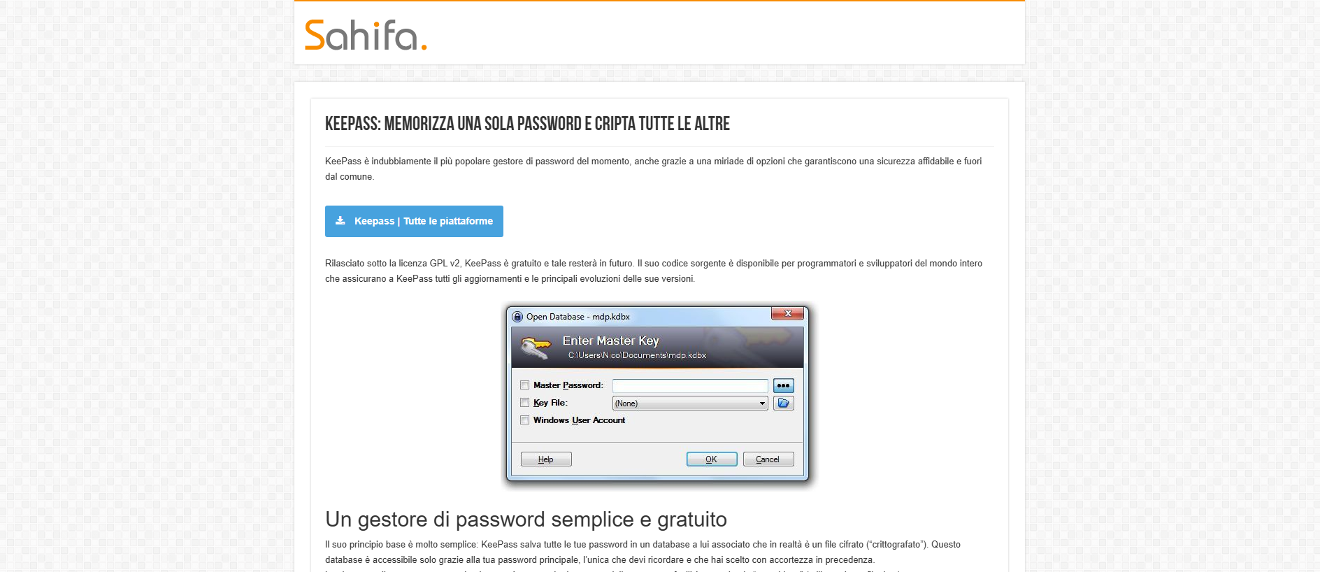Forensic screenshot of keepass.it showing the phishing page layout