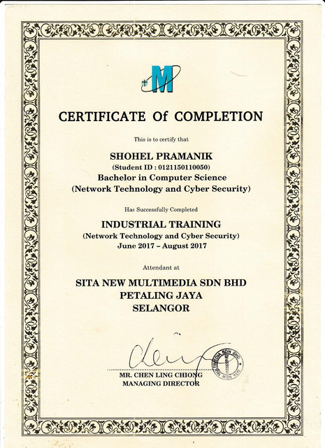 Intern Certificate