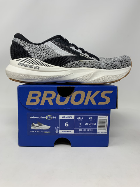 Women's Brooks Adrenaline GTS 24, Coconut/Black/Biscuit, 6 B