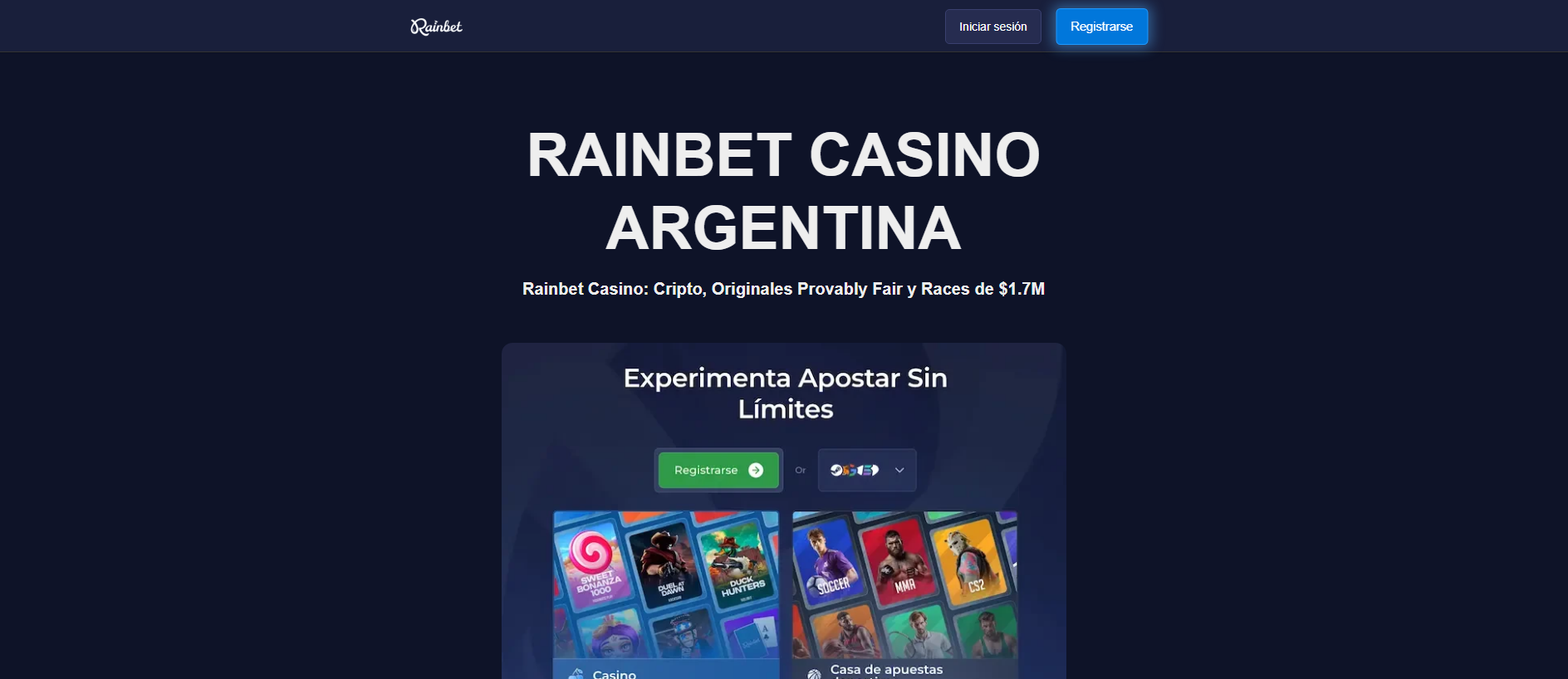 Stored capture of rainbet-ar.com