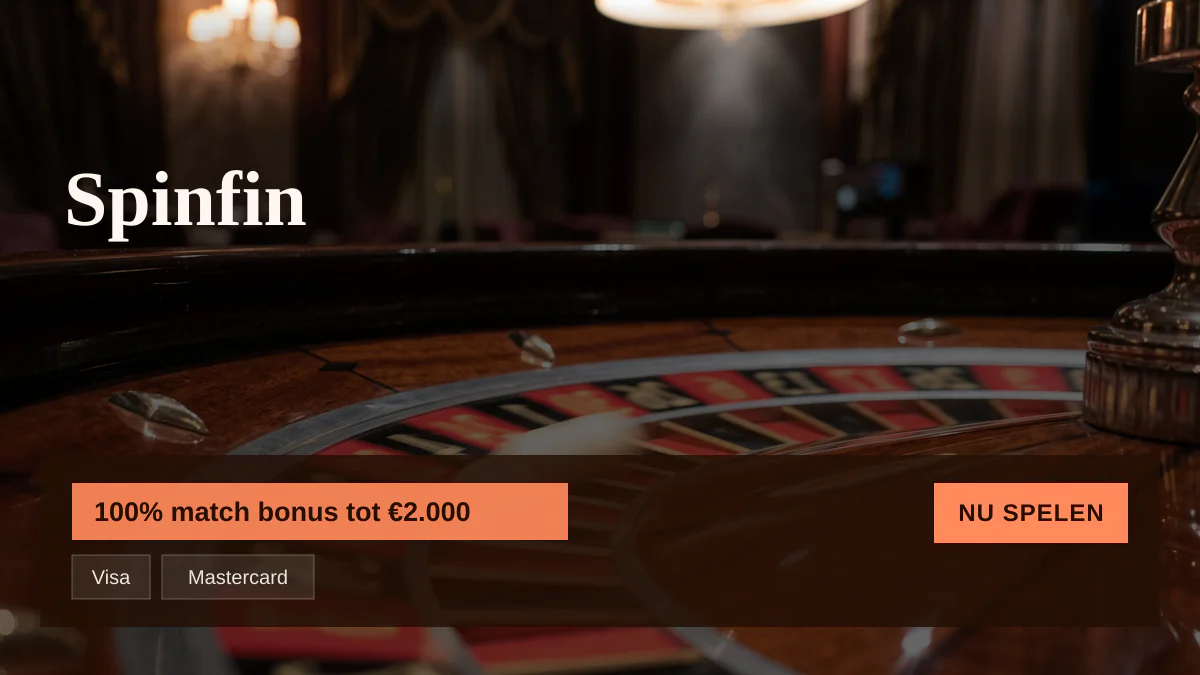 Spinfin casino — welkomstbonus 100% match bonus tot €2.000 + 150 FS, betalingen: Visa, Mastercard, Skrill, Neteller, Paysafecard