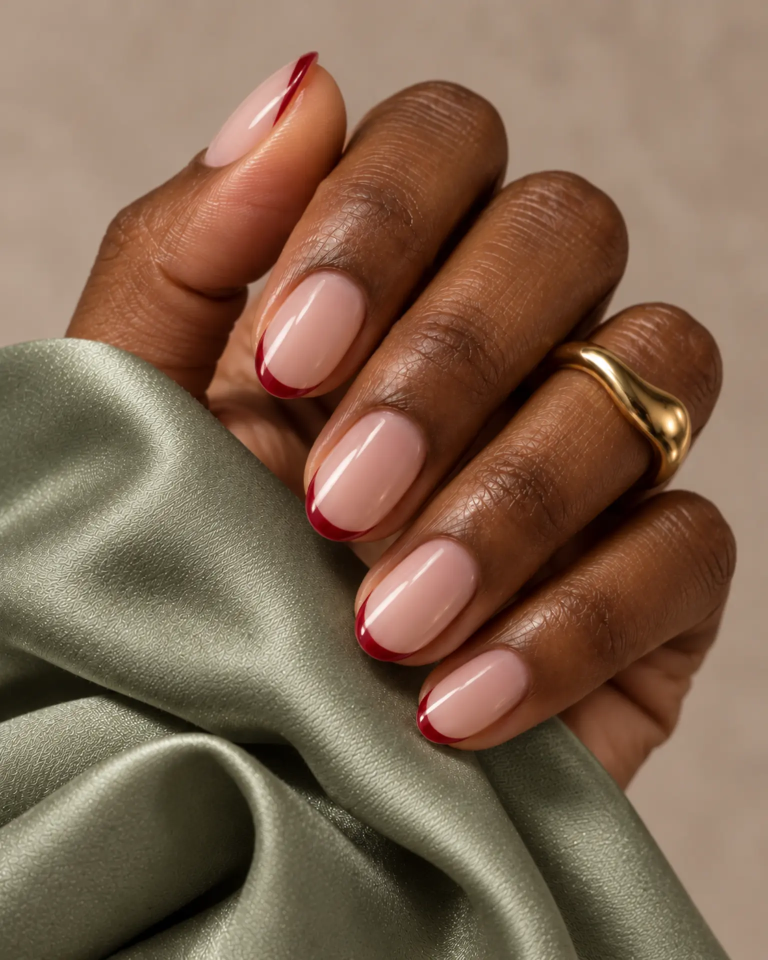 Date Night Micro French Edge manicure inspiration for date night nail ideas