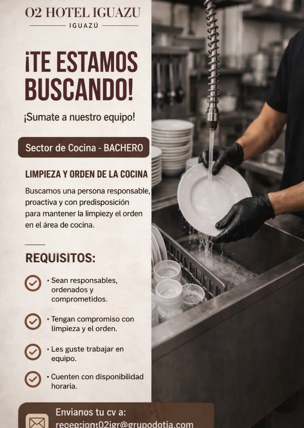 Se Busca Bachero en Puerto Iguazú