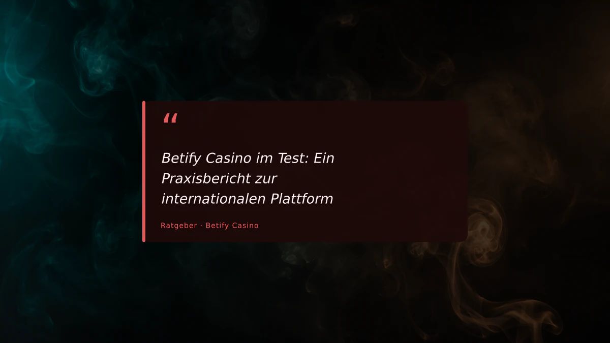 Betify Casino im Test: Ein Praxisbericht zur internationalen Plattform