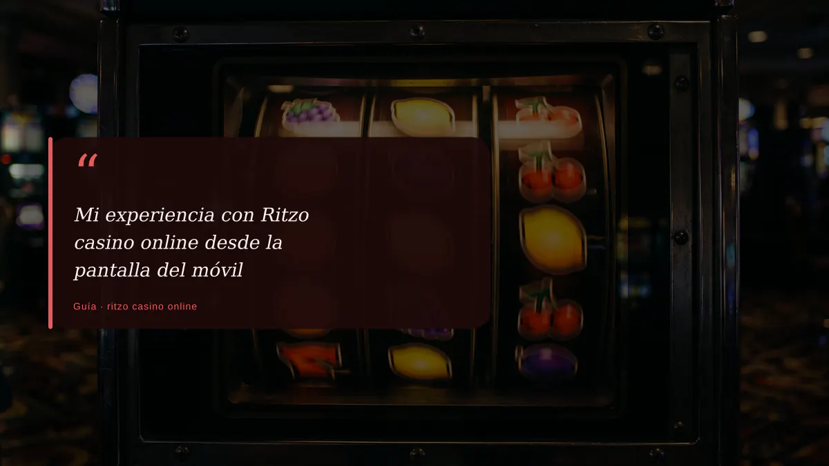 Mi experiencia con Ritzo casino online desde la pantalla del móvil
