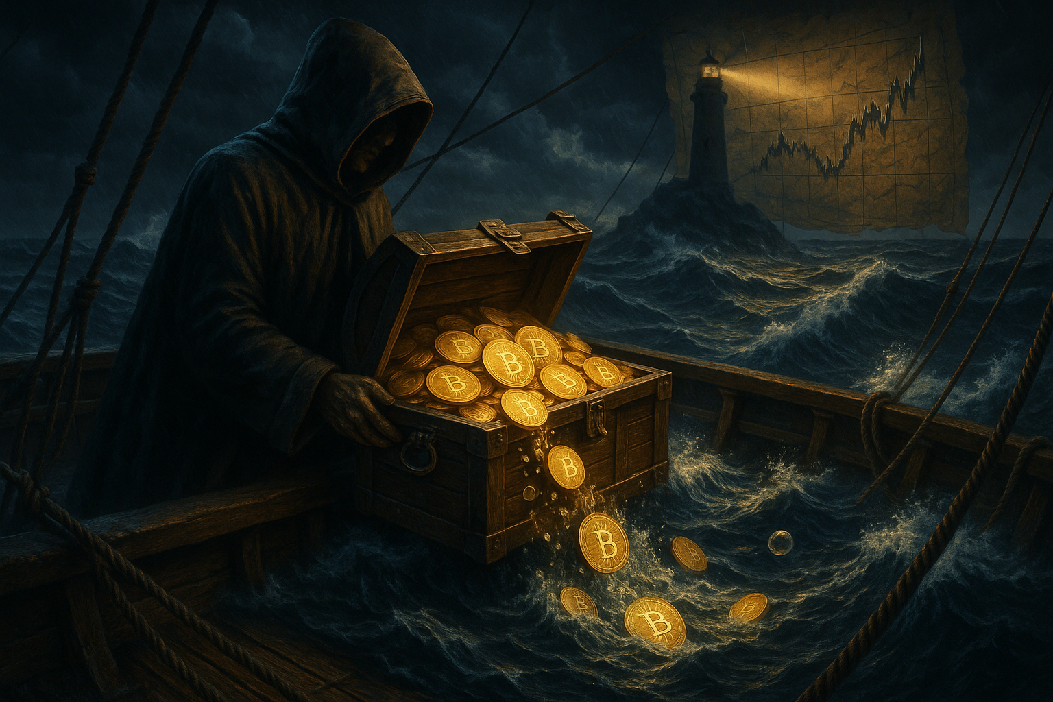Visual representation of Satoshi Nakamoto's Bitcoin holdings decline in the volatile crypto market