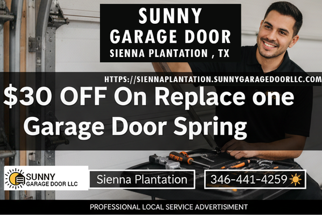 Sunny Garage Door Sienna Plantation TX