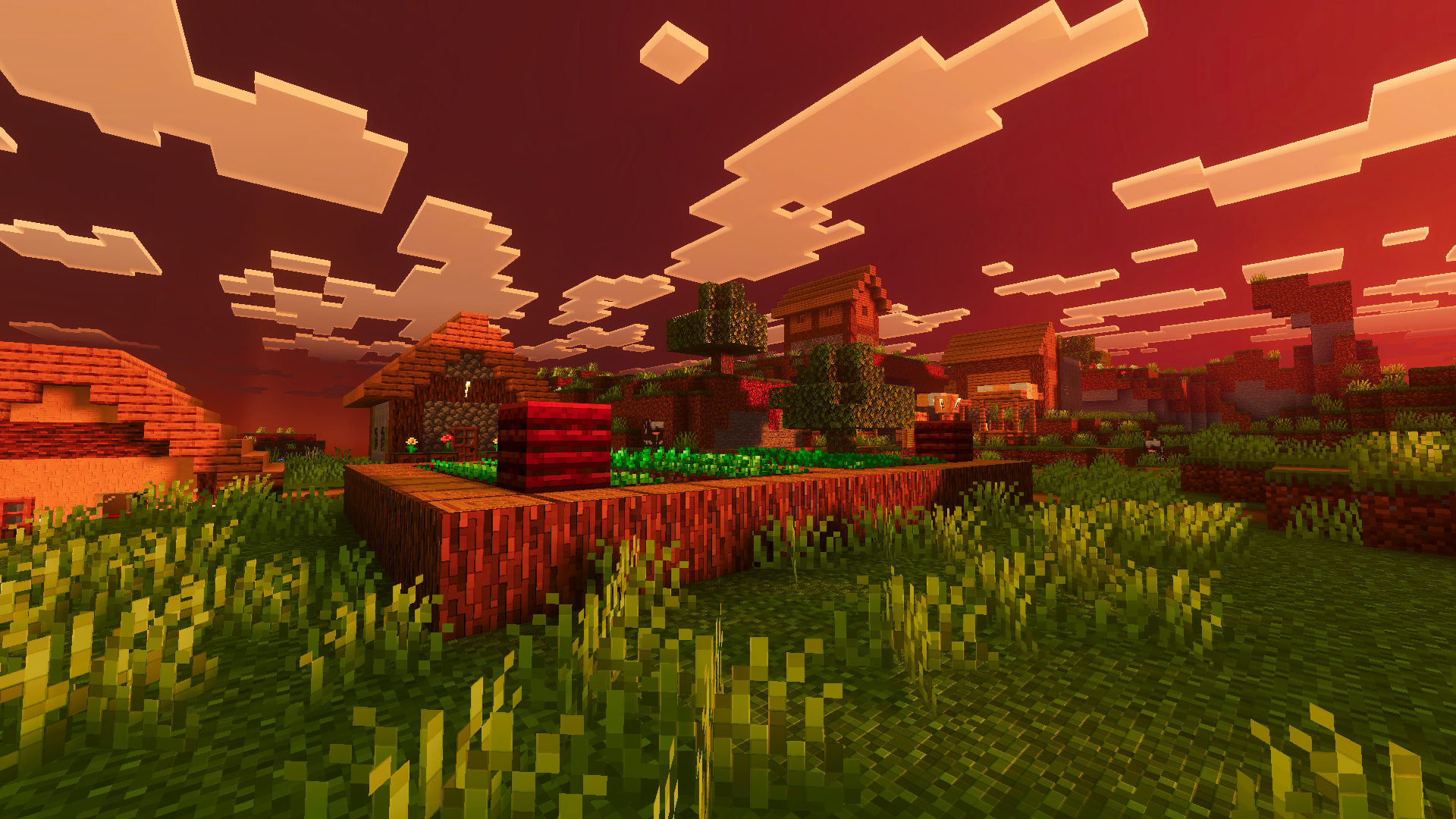 Village Crimson Sky