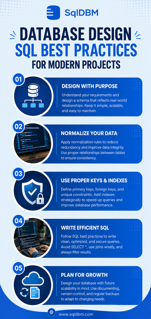 Improve your database structure with practical database design SQL methods. Plan tables, relationships, keys, and data flows in a clear visual workspace.