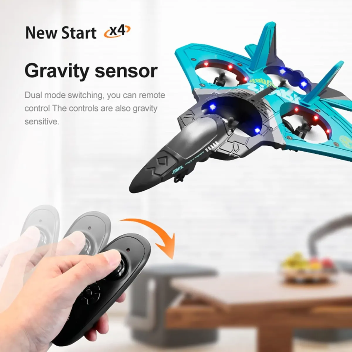 Jet Fighter Stunt RC Plane, New RC Plane with 2.4GHz, 360° Stunt Spin, Remote Control Airplane RC Fighter Jet Airplane for Kid Boy Hobby Toy Gifts photo 2