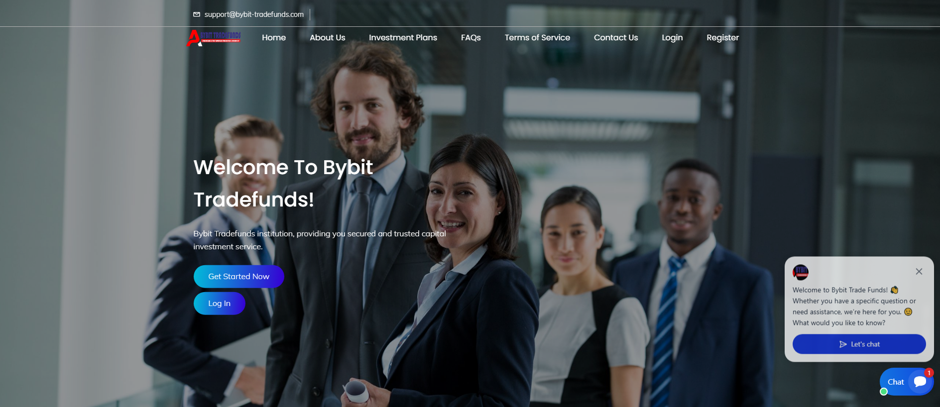 Forensic screenshot of bybit-tradefunds.com showing the phishing page layout