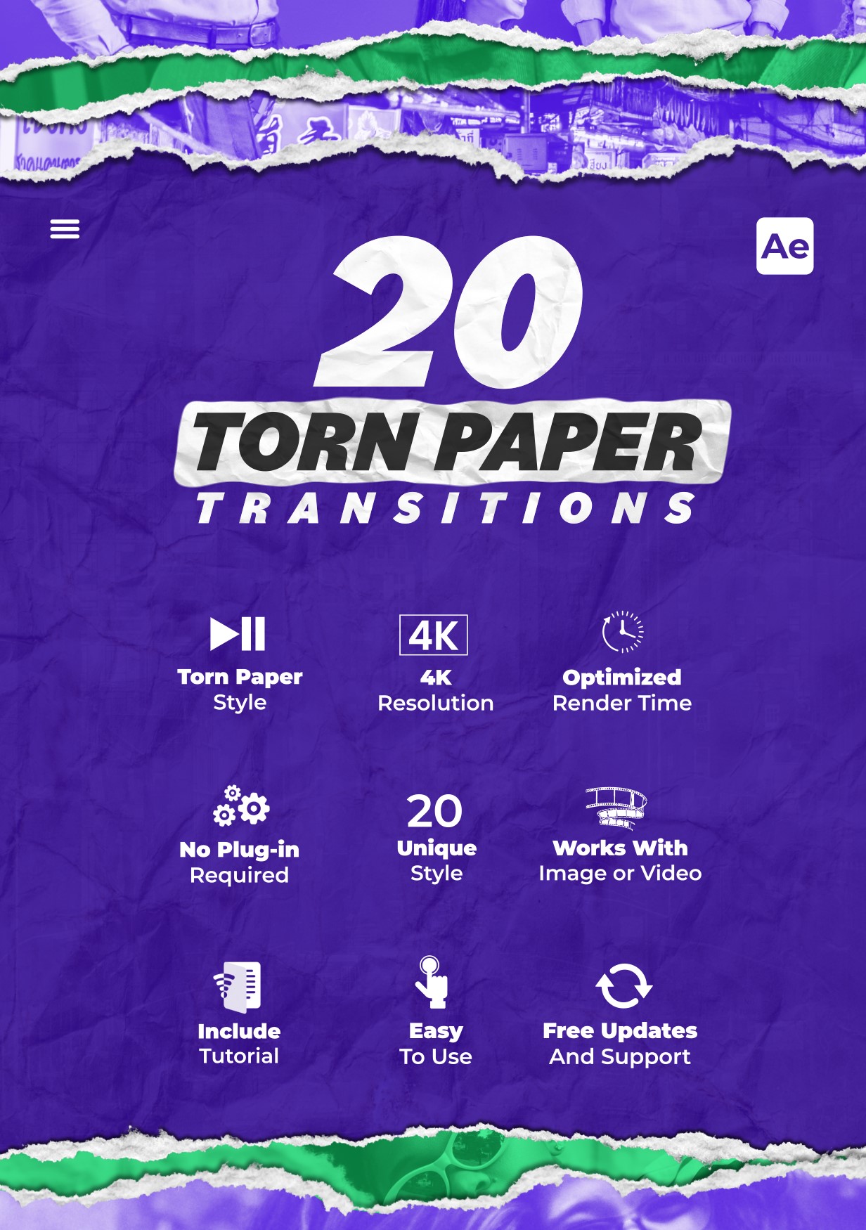 Torn Paper Transitions - 2