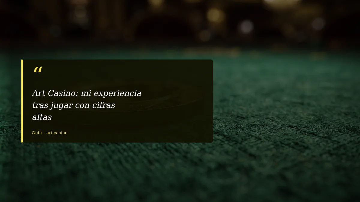 Art Casino: mi experiencia tras jugar con cifras altas