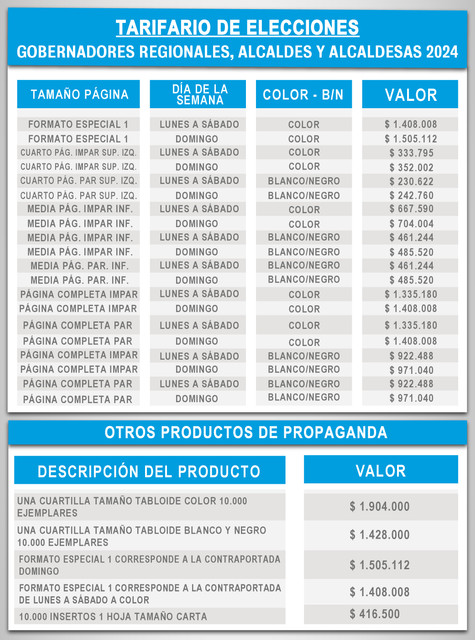 TARIFARIO