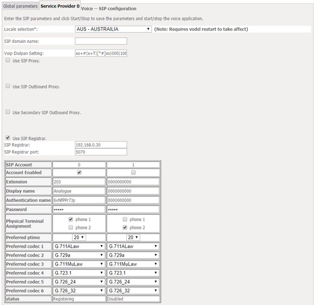 SIP Config