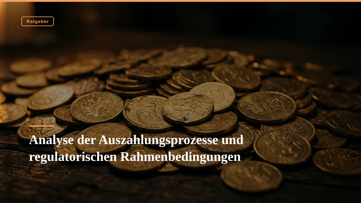 Analyse der Auszahlungsprozesse und regulatorischen Rahmenbedingungen