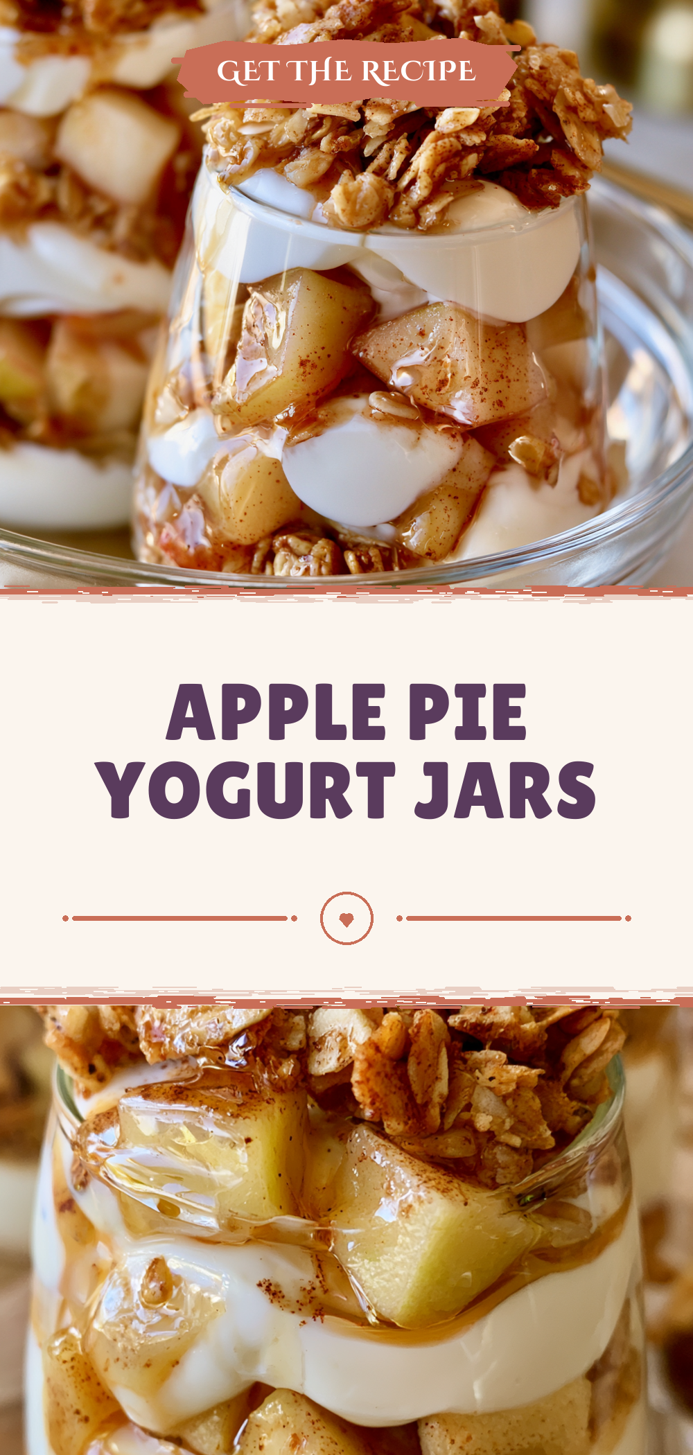 Pinterest graphic for Apple Pie Yogurt Jars
