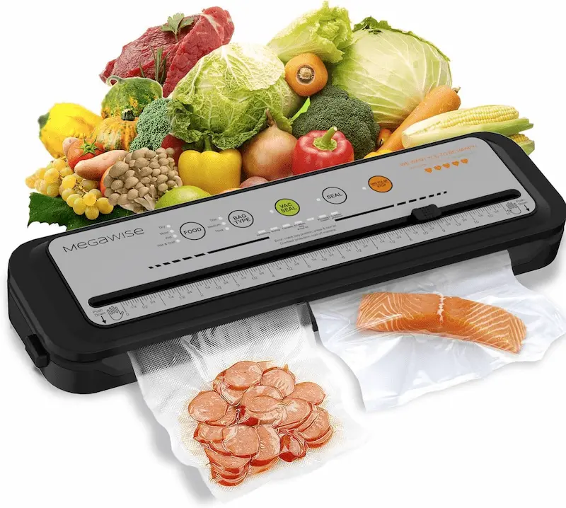 MEGAWISE Vacuum Sealer Machine – One-Touch, Fast Food Saver with Bags & Cutter