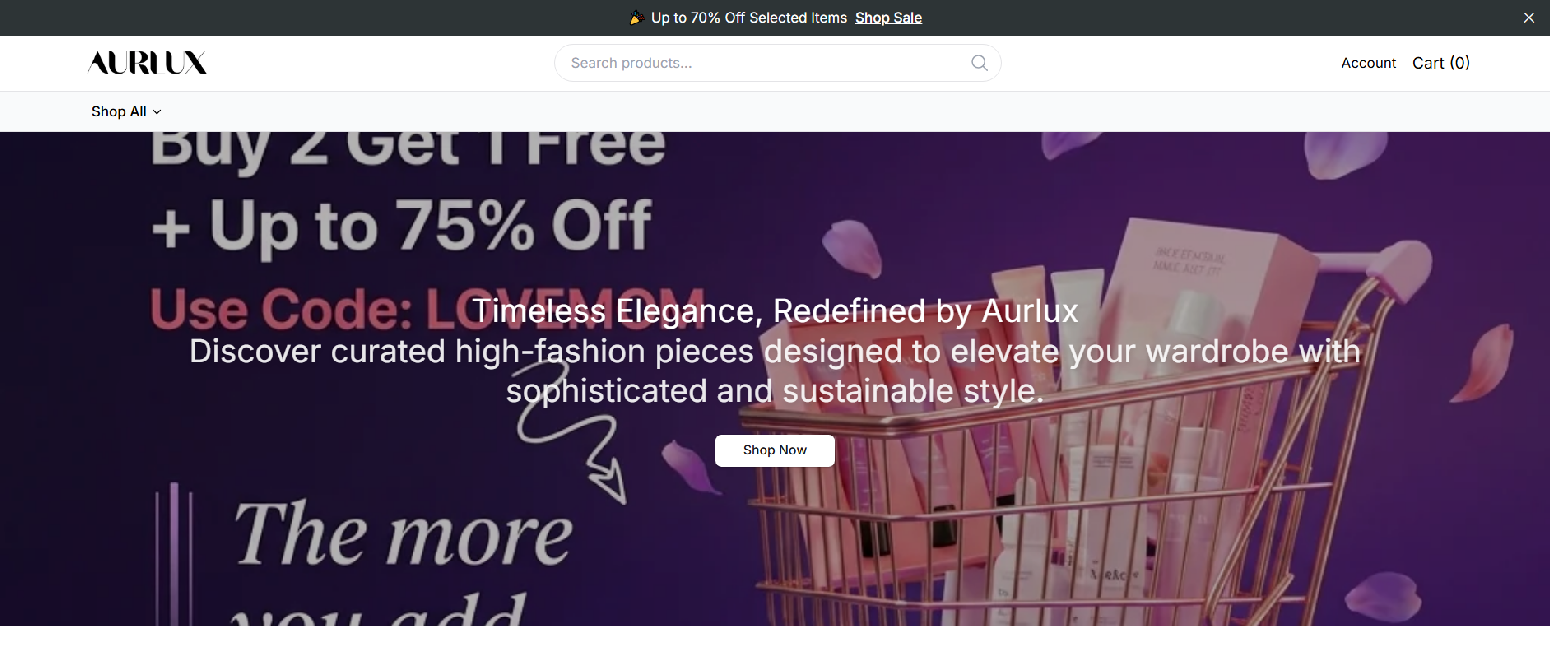 Stored capture of aurluxaura.shop