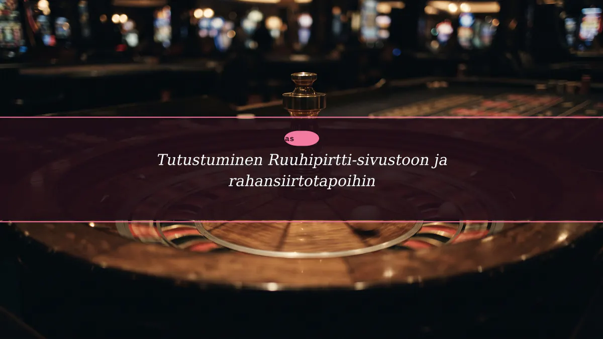 Tutustuminen Ruuhipirtti-sivustoon ja rahansiirtotapoihin