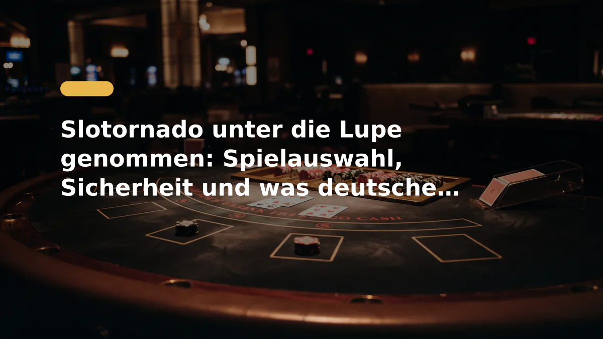 Slotornado unter die Lupe genommen: Spielauswahl, Sicherheit und was deutsche Spieler wissen müssen