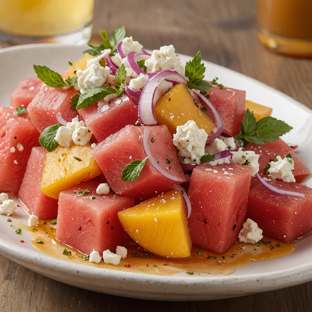 Summer Peach Watermelon Salad You'll Enjoy!