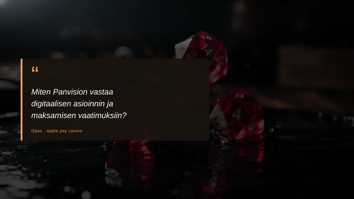 Miten Panvision vastaa digitaalisen asioinnin ja maksamisen vaatimuksiin?
