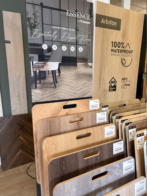 Waterproof mineral flooring showroom display