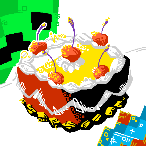 Fanart of cake from Minecraft.