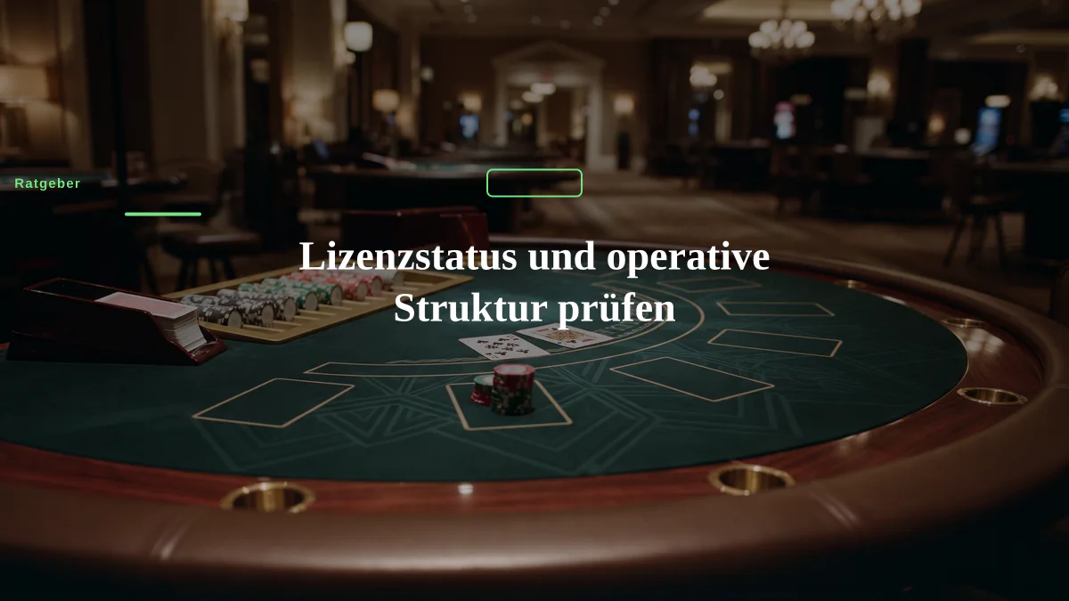 Lizenzstatus und operative Struktur prüfen