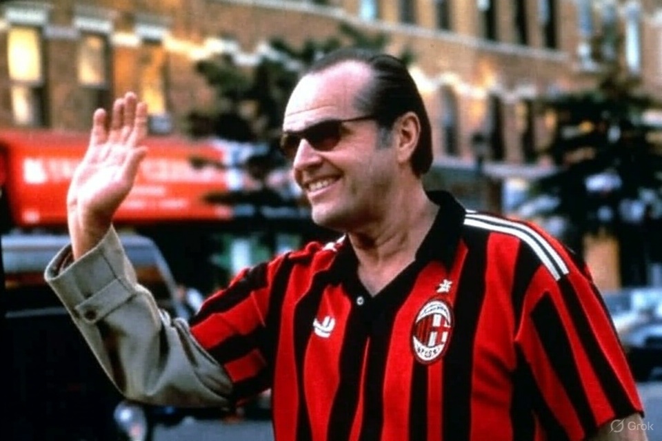  Jack Nicholson con la maglia del Milan