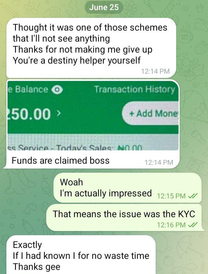 Student testimonial screenshot