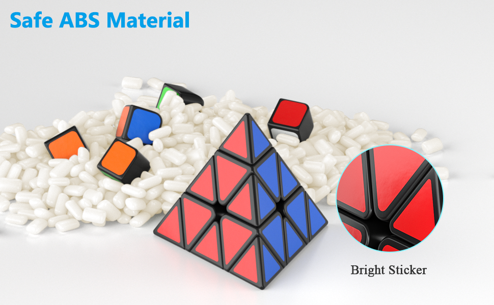 Vdealen Speed Cube Set, 7 Pack Puzzle Cube Bundle Fidget Ball 2x2 3x3 4x4 Pyramid Dodecahedron Rainbow Snake Magic Cube, Smooth Cube Game Toys Gift for Kids & Adults