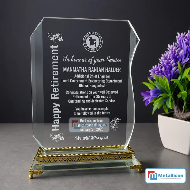 Laser Engraving Crystal Plaque Inside Print