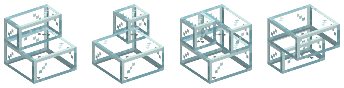 glass stairs row