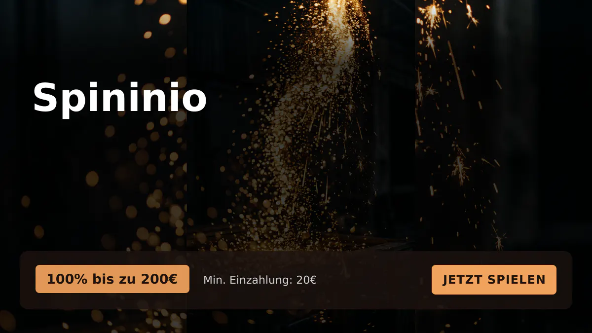 Spininio Casino — Willkommensbonus 100% bis zu 200€