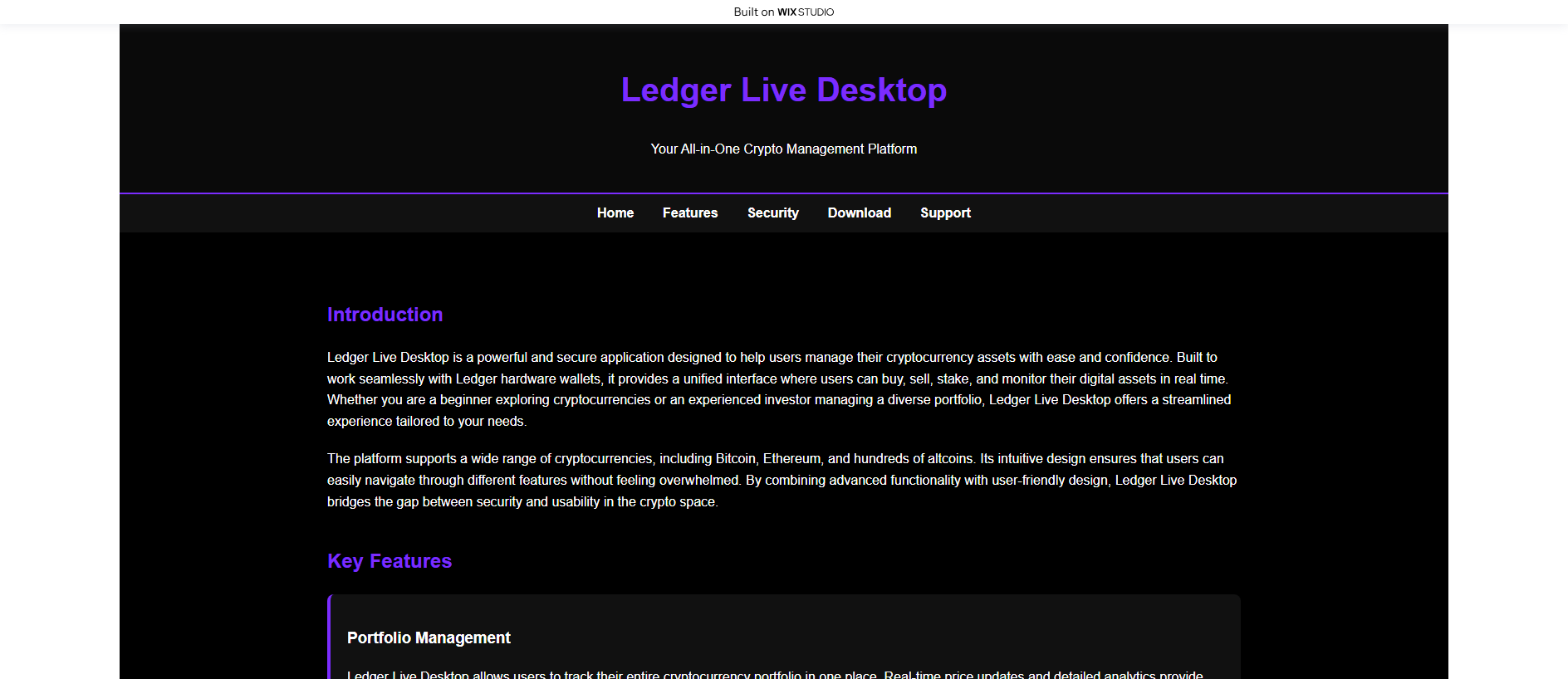Stored capture of ldgr-homepage.wixstudio.com