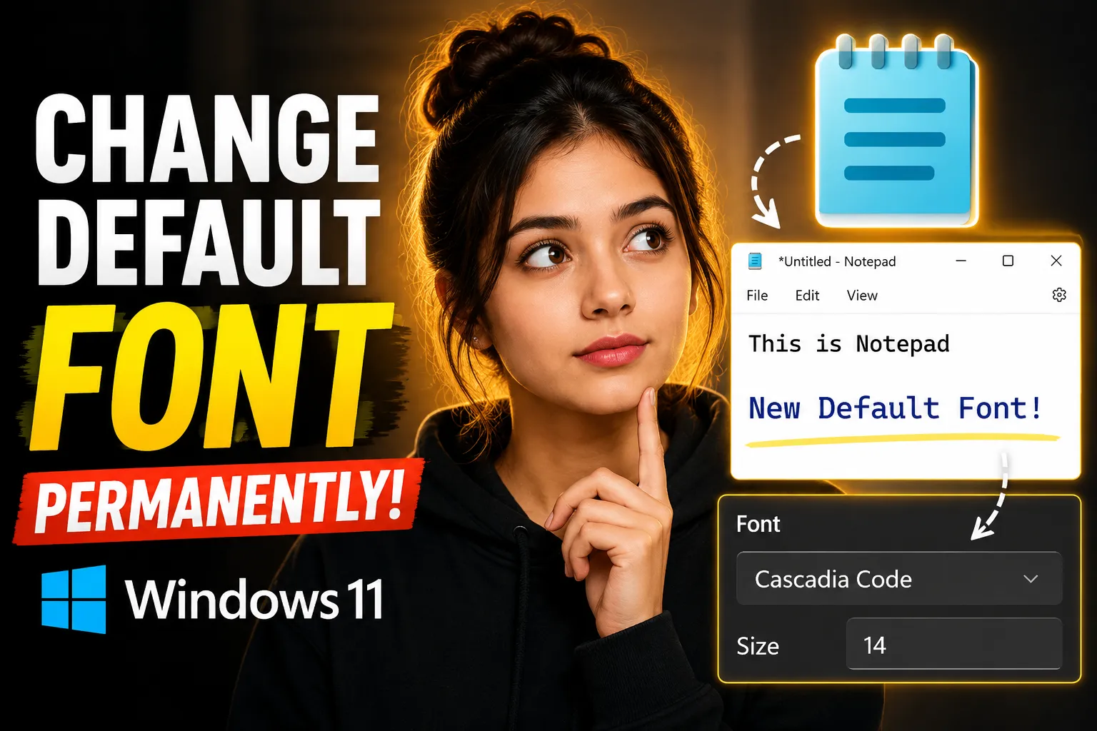 How to Change Default Font in Notepad Windows 11 Permanently