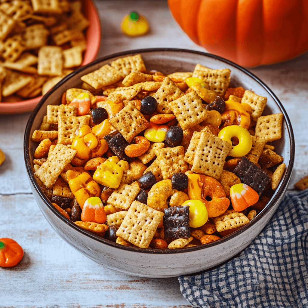 Spooky Halloween Chex Mix Snack Ideas step photo