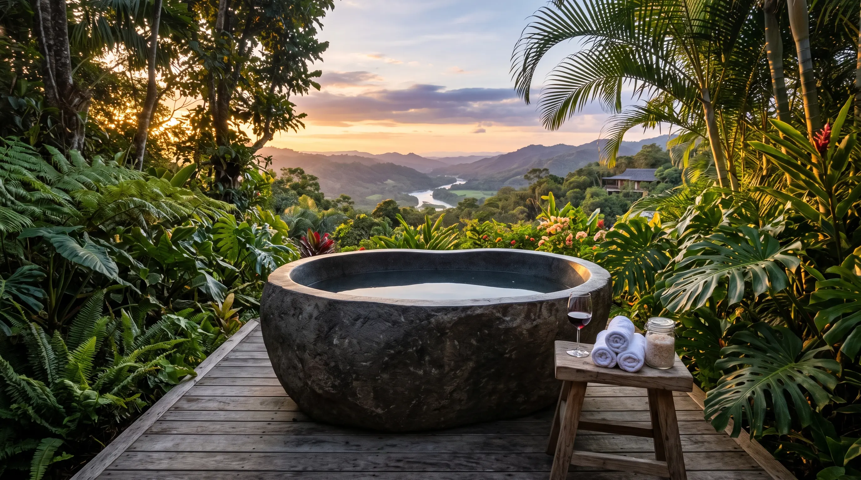 Carved Stone Soaking Tub