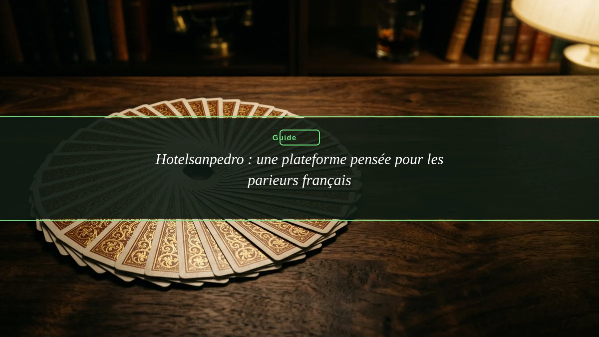 Hotelsanpedro : une plateforme pensée pour les parieurs français