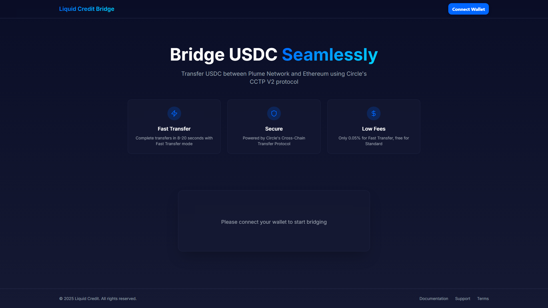 Stored capture of usdc-plume-bridge.pages.dev