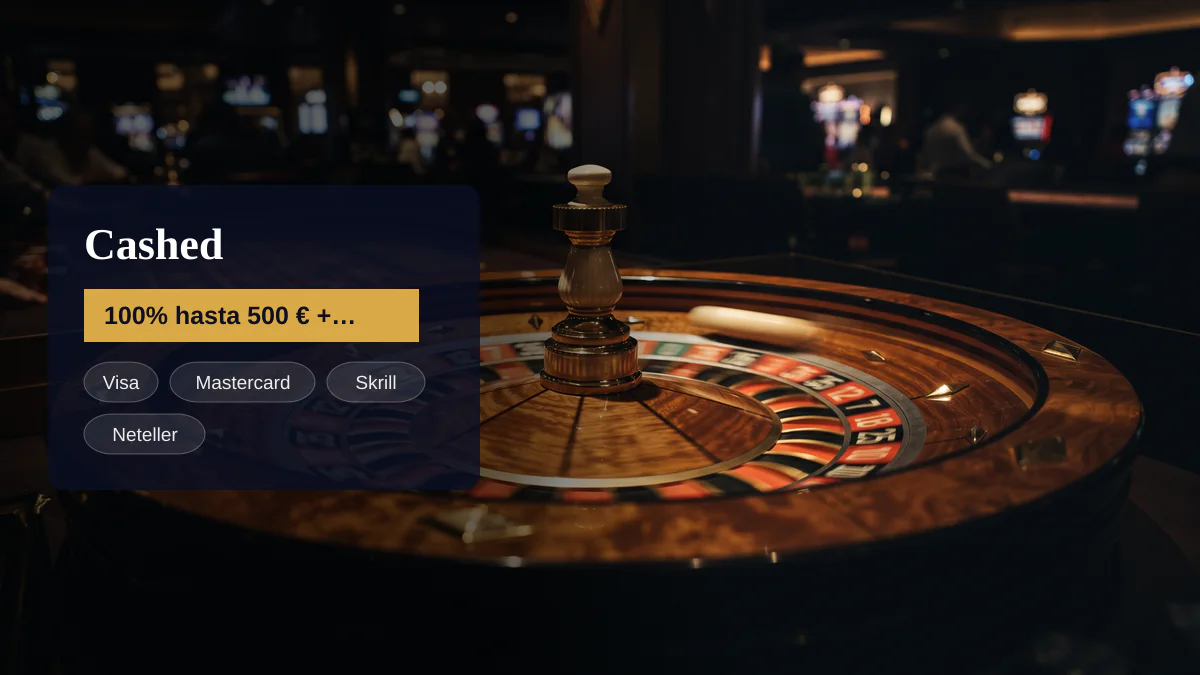 Cashed casino � bono de bienvenida 100% hasta 500 � + 50 FS, pagos: Visa, Mastercard, Skrill, Neteller, Paysafecard