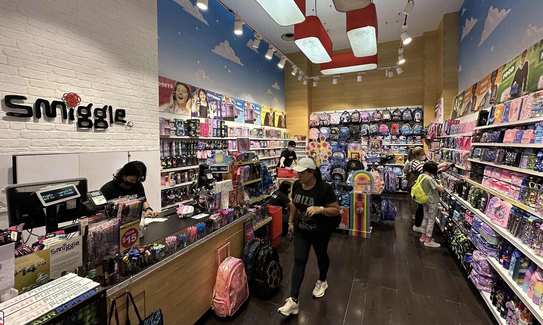 Interior of Smiggle store at 313@Somerset with colourful products