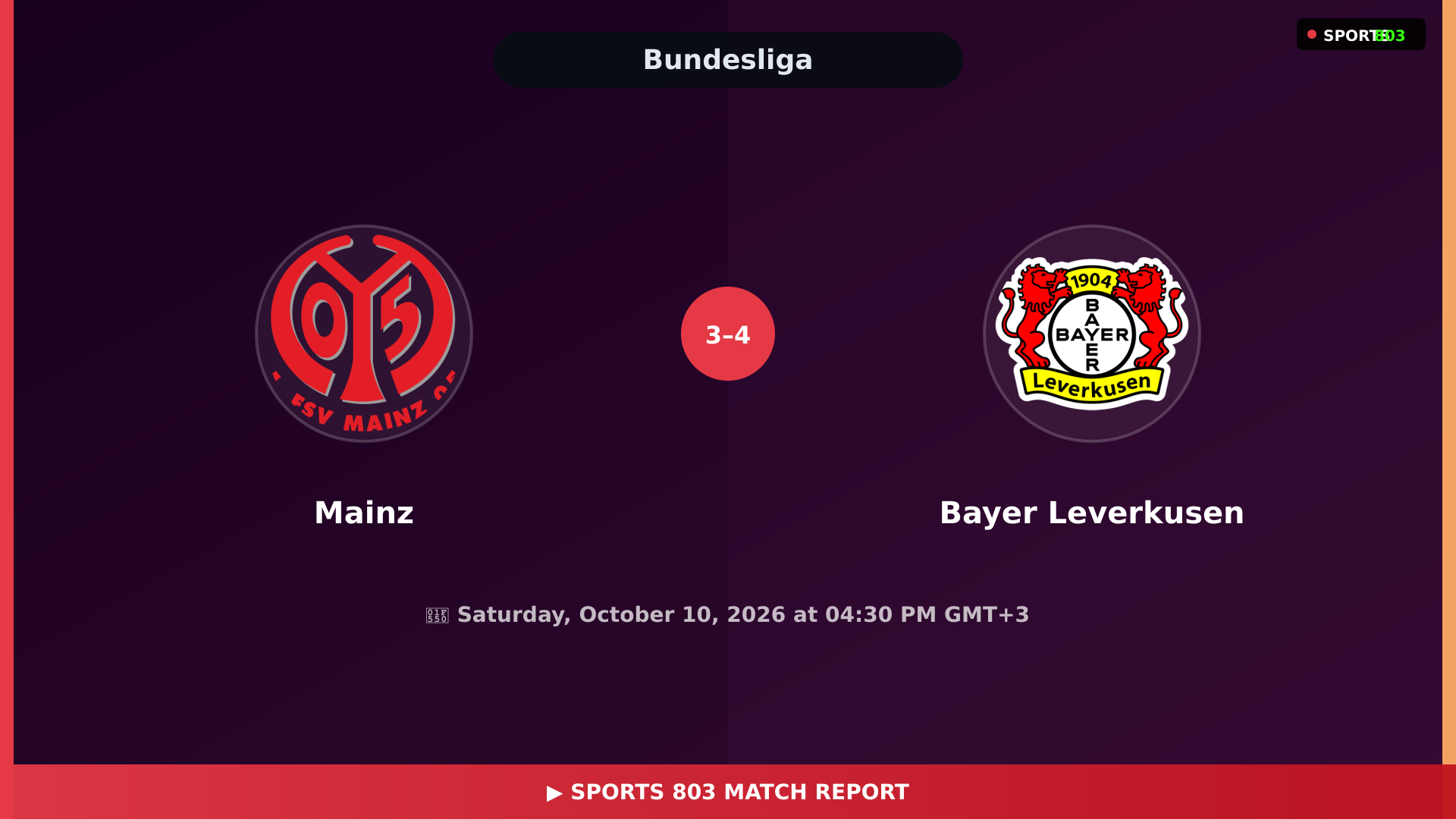 Mainz vs Bayer Leverkusen – Highlights & Replay | Sports 803