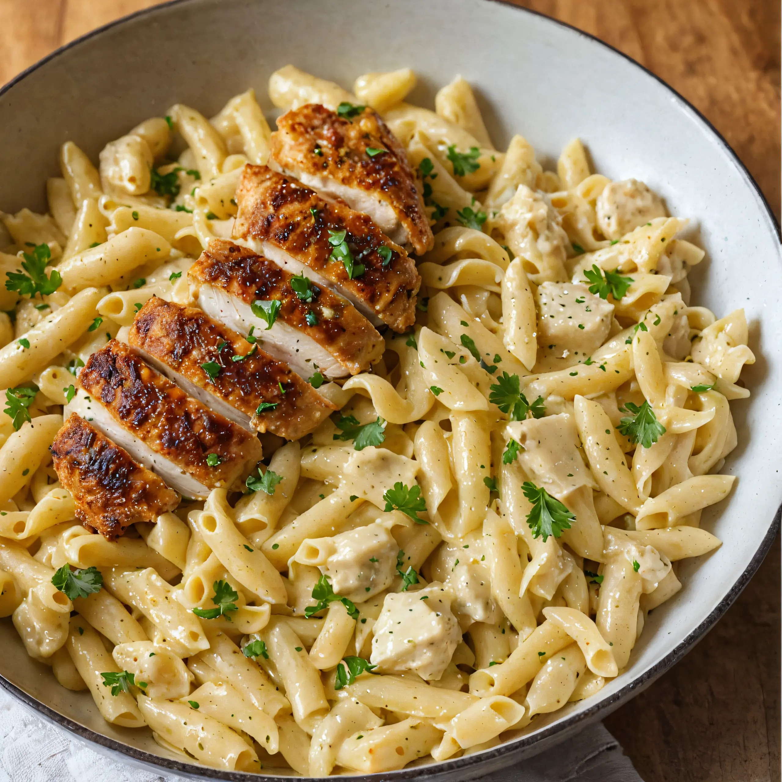 Garlic Chicken Pasta Recipe with Cheese