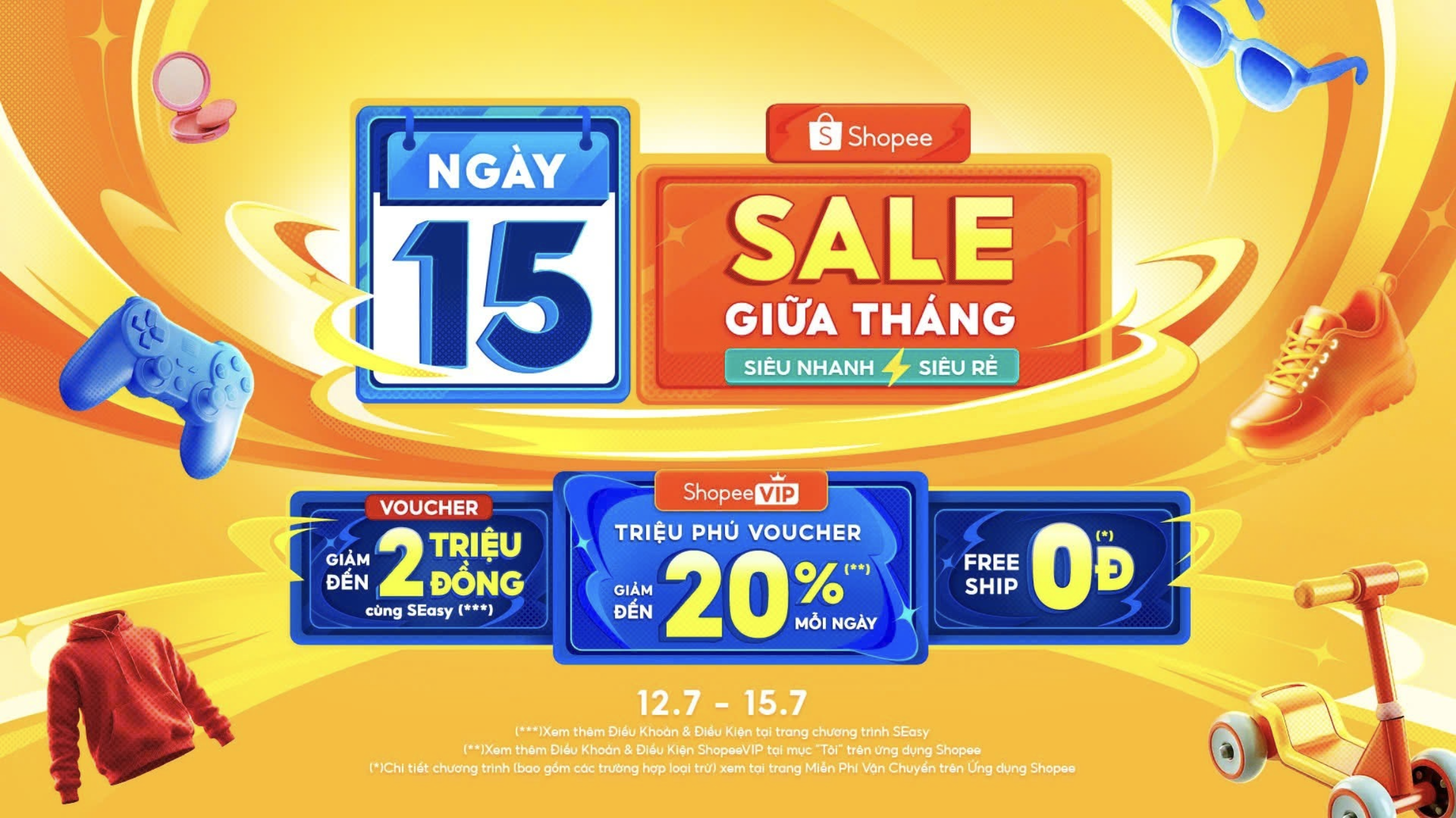 Shopee 15.7 Sale Giữa Tháng – Siêu Nhanh, Siêu Rẻ