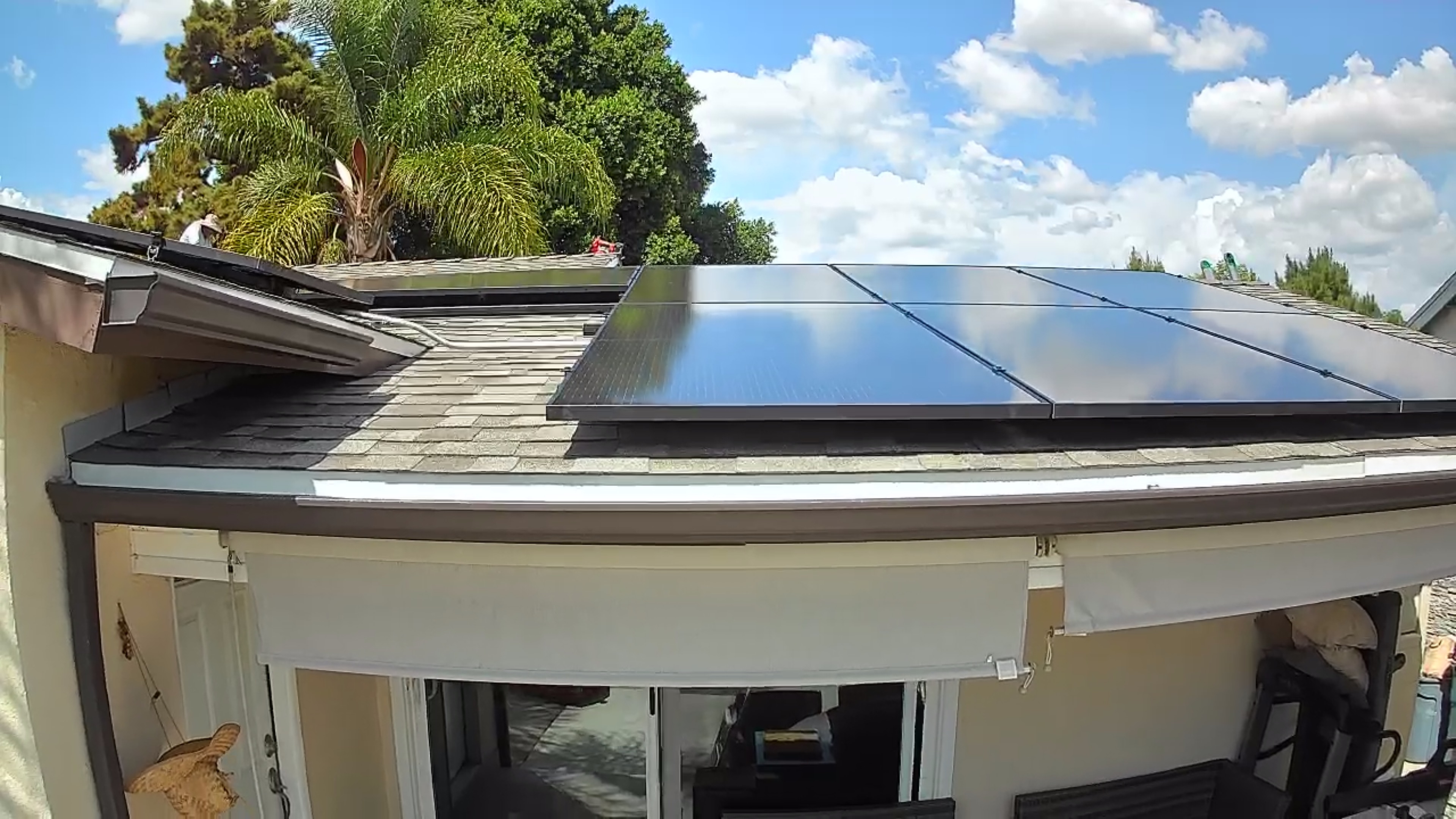 Solar installation team on roof