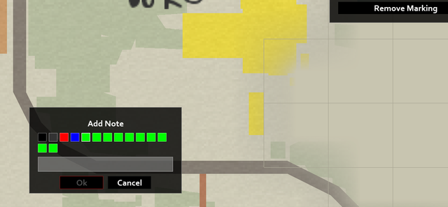 The 4-Color Bic Pen mod for Zomboid has a bug, that will keep adding green squares every time you try to write a note.